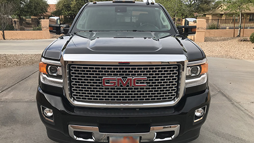 Exterior image of the 2016 Sierra Denali HD heavy-duty luxury pickup truck.