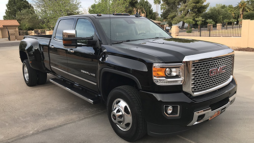 Exterior image of the 2016 Sierra Denali HD heavy-duty luxury pickup truck.