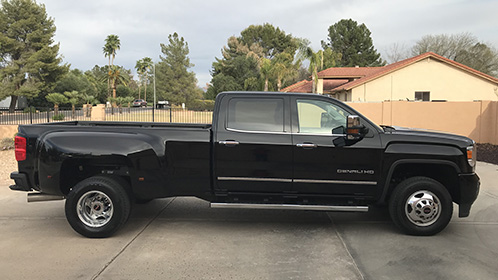 Exterior image of the 2016 Sierra Denali HD heavy-duty luxury pickup truck.